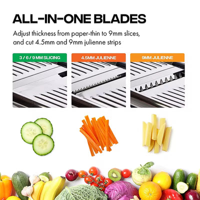 Adjustable Mandoline Slicer – Stainless Steel Vegetable Cutter for Potatoes, Carrots, Onions & More (JT213)