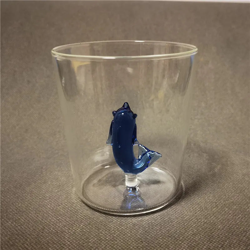 Handmade Bubble Glass Cup – 3D Animal & Plant Design | Cute Transparent Coffee & Milk Mug