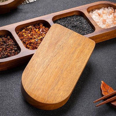 Natural Wooden Divided Serving Tray – Multi-Section Snack & Condiment Dish for Elegant Food Presentation