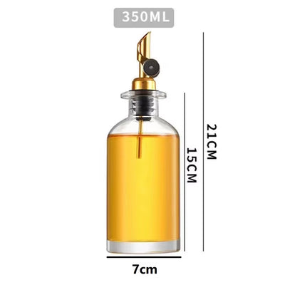 Glass Olive Oil & Vinegar Dispenser Bottle – Leak-Proof Seasoning Container for Kitchen Use