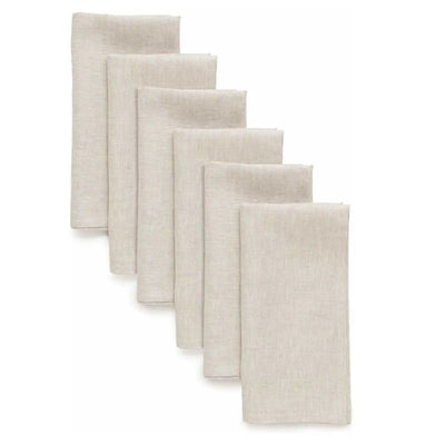 6-Piece 100% Linen Dinner Napkins – Soft, Absorbent, Natural Fabric for Dining & Events