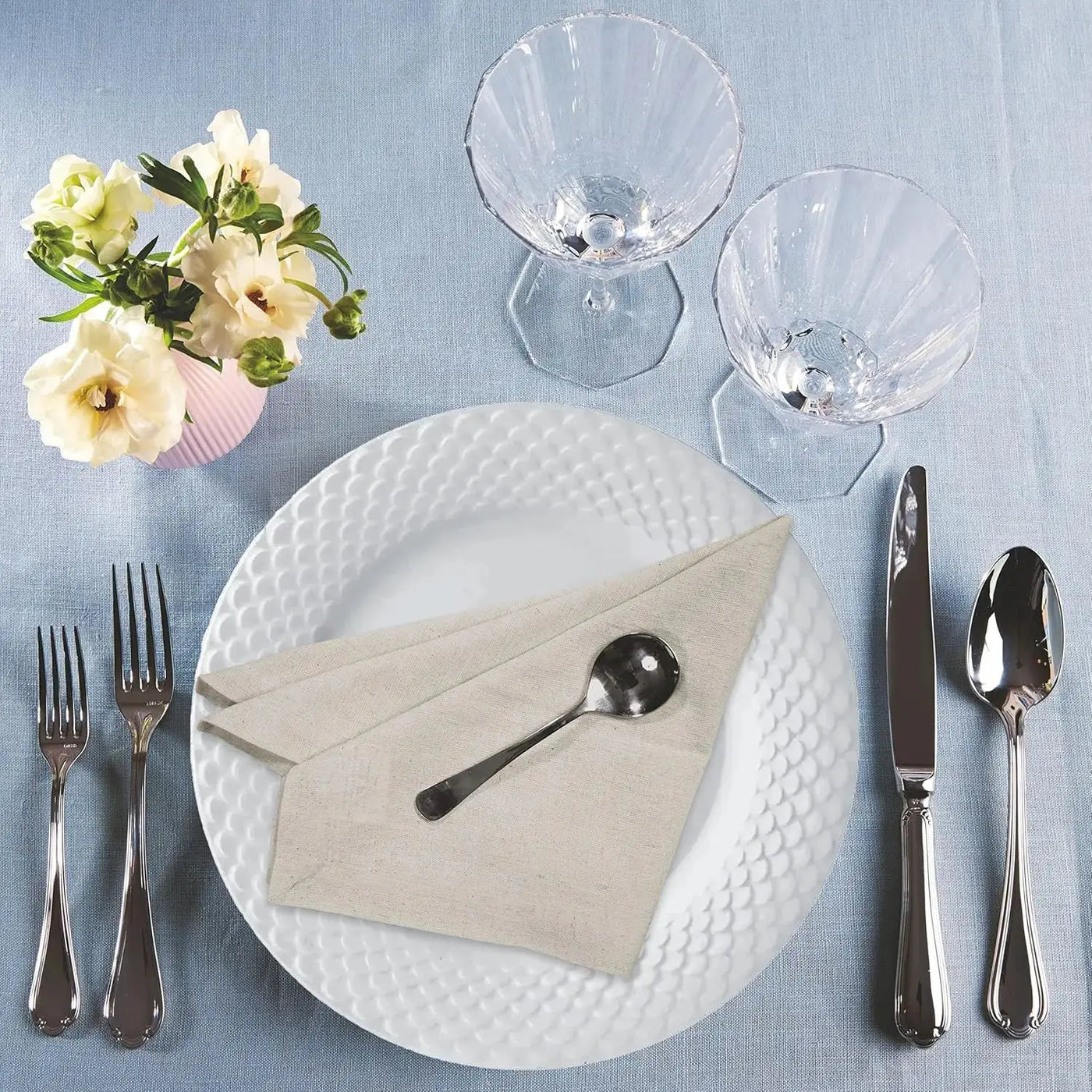 6-Piece 100% Linen Dinner Napkins – Soft, Absorbent, Natural Fabric for Dining & Events