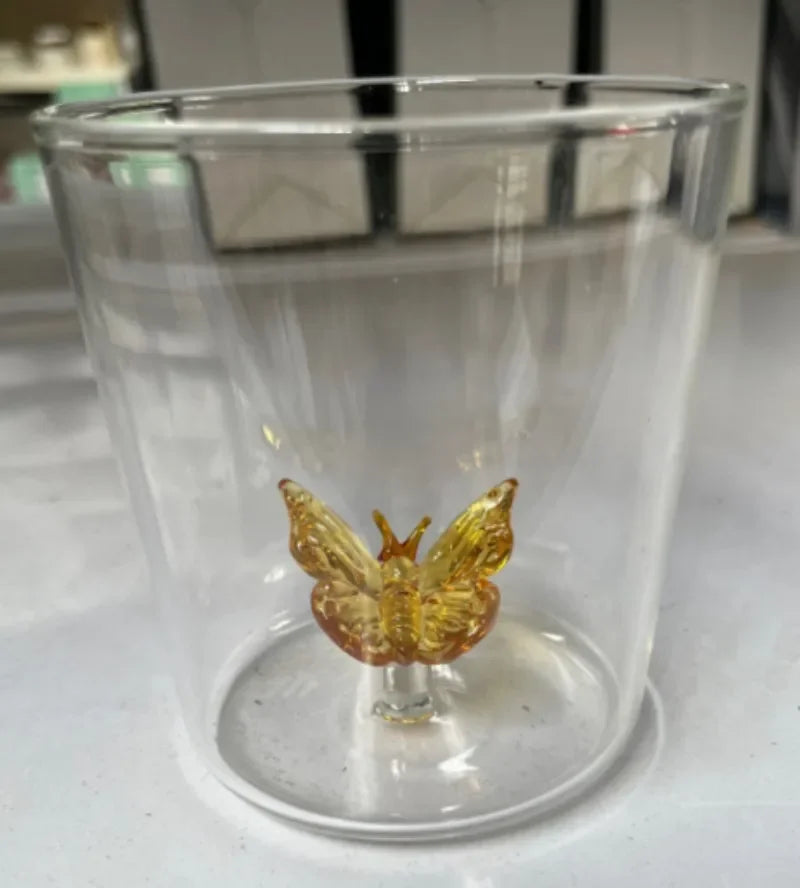 Handmade Bubble Glass Cup – 3D Animal & Plant Design | Cute Transparent Coffee & Milk Mug