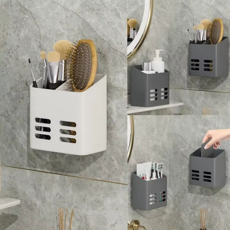 Wall-Mounted Bathroom Storage Shelf – No-Drill Organizer Rack for Makeup, Toiletries & Skincare