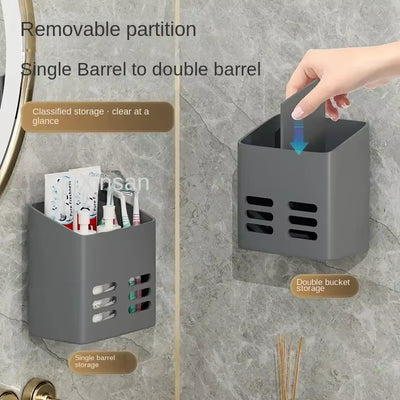 Wall-Mounted Bathroom Storage Shelf – No-Drill Organizer Rack for Makeup, Toiletries & Skincare