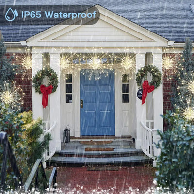 LED Firework Starburst Hanging Light – 150/200 LED DIY Fairy String Lamp, Remote-Control Twinkle Decor | Christmas, Bedroom, Festival Lighting