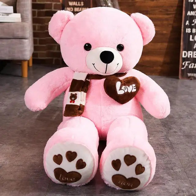 Soft Plush Teddy Bear with Scarf – 4 Colors | Cute Stuffed Animal Toy for Kids, Baby, or Gift