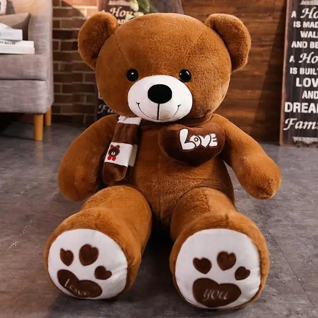 Soft Plush Teddy Bear with Scarf – 4 Colors | Cute Stuffed Animal Toy for Kids, Baby, or Gift
