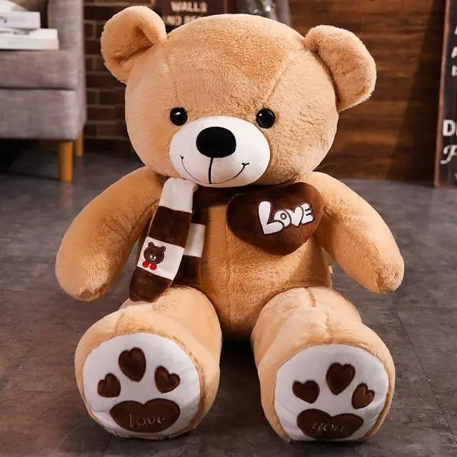 Soft Plush Teddy Bear with Scarf – 4 Colors | Cute Stuffed Animal Toy for Kids, Baby, or Gift