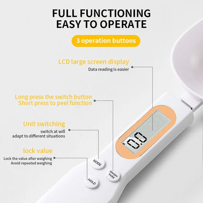 Mini Digital Spoon Scale – Electronic LCD Kitchen Food Scale 0.1-500g for Cooking, Flour, Milk, Coffee, Powder, Weight Measuring