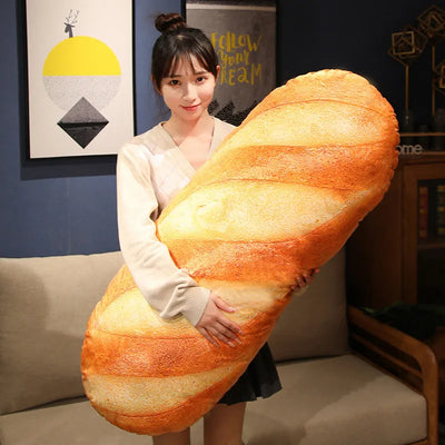 Giant Bread Plush Pillow - Kawaii Food Simulation Cushion Toy, Soft Stuffed Doll for Kids, Children, Birthday & Christmas Gift