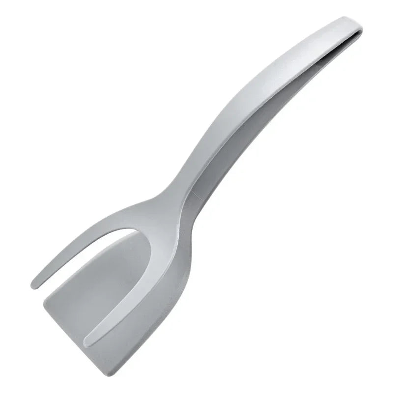 2-in-1 Nylon Grip Flip Tongs – Multipurpose Spatula & Clamp for Eggs, Pancakes, Steak, and More