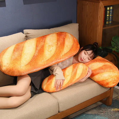 Giant Bread Plush Pillow - Kawaii Food Simulation Cushion Toy, Soft Stuffed Doll for Kids, Children, Birthday & Christmas Gift