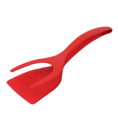 2-in-1 Nylon Grip Flip Tongs – Multipurpose Spatula & Clamp for Eggs, Pancakes, Steak, and More