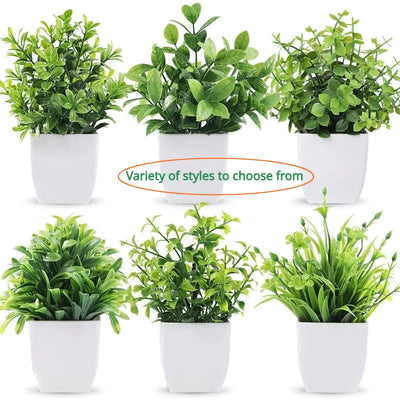 Artificial Bonsai Eucalyptus Plant – Fake Green Potted Plant for Home, Office, Bedroom, or Garden Décor