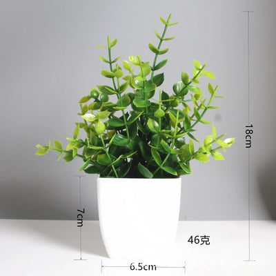 Artificial Bonsai Eucalyptus Plant – Fake Green Potted Plant for Home, Office, Bedroom, or Garden Décor