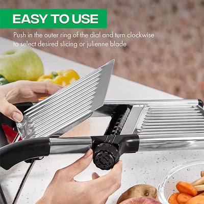 Adjustable Mandoline Slicer – Stainless Steel Vegetable Cutter for Potatoes, Carrots, Onions & More (JT213)