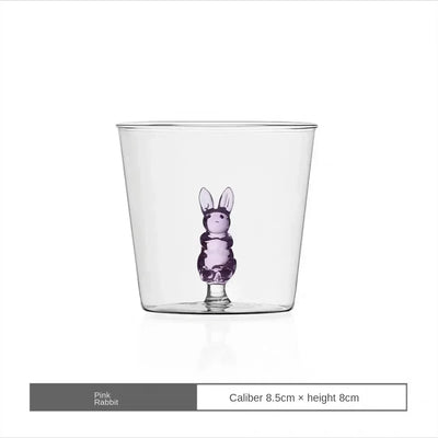 Handmade Bubble Glass Cup – 3D Animal & Plant Design | Cute Transparent Coffee & Milk Mug