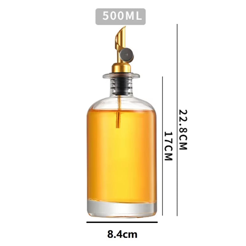 Glass Olive Oil & Vinegar Dispenser Bottle – Leak-Proof Seasoning Container for Kitchen Use