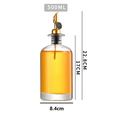 Glass Olive Oil & Vinegar Dispenser Bottle – Leak-Proof Seasoning Container for Kitchen Use