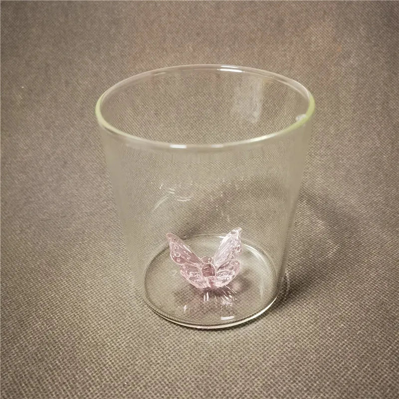Handmade Bubble Glass Cup – 3D Animal & Plant Design | Cute Transparent Coffee & Milk Mug