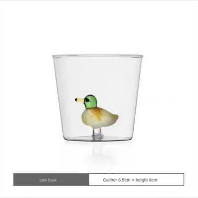 Handmade Bubble Glass Cup – 3D Animal & Plant Design | Cute Transparent Coffee & Milk Mug