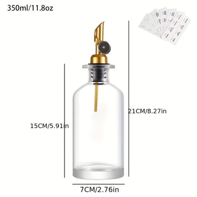 Glass Olive Oil & Vinegar Dispenser Bottle – Leak-Proof Seasoning Container for Kitchen Use