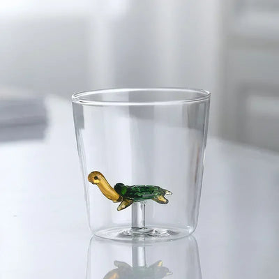 Handmade Bubble Glass Cup – 3D Animal & Plant Design | Cute Transparent Coffee & Milk Mug